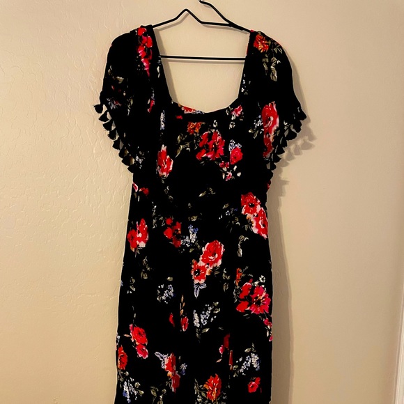 Torrid full length black / floral maxi dress - Picture 1 of 3